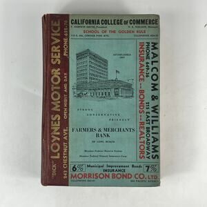 1936 Long Beach City CA City Directory POOR Ancestry Genealogy Vintage Antique